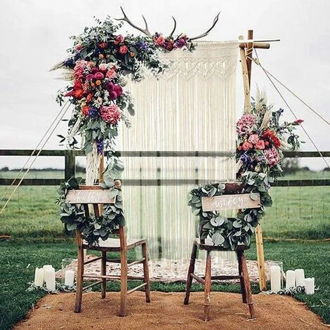 Appendiabiti Da Parete Con Arazzo Intrecciato, Divisorio, Tenda Appesa, Tenda Per Porta, Decorazione Della Parete Dello Sfondo Del Matrimonio 6 Appendiabiti Da Parete Con Arazzo Intrecciato, Divisorio, Tenda Appesa, Tenda Per Porta, Decorazione Della Parete Dello Sfondo Del Matrimonio - immagine 4