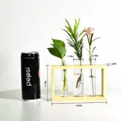 Provetta Per Fioriera Stazione Di Propagazione Delle Piante Provetta Per Terrario In Vetro Con Supporto In Legno Per La Propagazione Di Piante Idroponiche Decorazione Per Ufficio A Casa -Armonia Decor 34540810 5