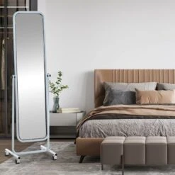 Specchio A Figura Intera Medusa Con Ruote Bianco -Armonia Decor 34601769 3