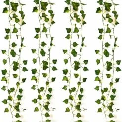 Luci A Stringa LED Piante Artificiali Foglia Di Edera Verde Vite Per Decorazioni Per La Casa Lampada Da Sposa Illuminazione Da Giardino Pensile Fai-da-te, 2M 20 LED (4 Pezzi Foglia D'acero)