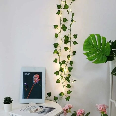 Luci A Stringa LED Piante Artificiali Foglia Di Edera Verde Vite Per Decorazioni Per La Casa Lampada Da Sposa Illuminazione Da Giardino Pensile Fai-da-te, 2M 20 LED (4 Pezzi Foglia D'acero) 6 Luci A Stringa LED Piante Artificiali Foglia Di Edera Verde Vite Per Decorazioni Per La Casa Lampada Da Sposa Illuminazione Da Giardino Pensile Fai-da-te, 2M 20 LED (4 Pezzi Foglia D'acero) - immagine 4