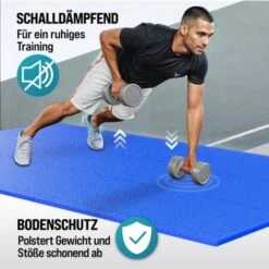 Deuba Tappetino In Gomma EVA 180x90xcm 1,62m² Spessore 10mm Blu Fitness Ginnastica Piscina -Armonia Decor 34726546 4