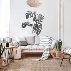 Adesivo Murale - Set Di Foglie Di Monstera In Acquerello XXL Dimensione LxH: 40cm X 20cm -Armonia Decor 34758830 3