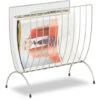Relaxdays Portariviste Metallo Cesto Raccoglitore Per Riviste Da Terra Portagiornali HxLxP: 35 X 34 X 18 Cm Argento -Armonia Decor 34825813 1