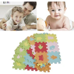 Tappeto Puzzle Schiuma Eva,Tappeto Da Gioco Per Bambini,26 Lettere+0 A 9+36 Animali(72 Pezzi) -Armonia Decor 35183260 3
