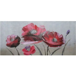 Quadro Fiori Dipinto A Mano Floreale Su Tela 110x50cm Papaveri -Armonia Decor 35324142 2