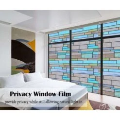 Pellicola Per Vetri Non Adesiva Anti-UV Pellicola Per Vetri 100% Privacy Pellicola Per Vetri Colorati Pellicola Elettrostatica Anti-sguardo Colore Piastrelle Per Ufficio Casa Bagno Camera Da Letto Cuc -Armonia Decor 35581737 4