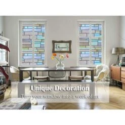 Pellicola Per Vetri Non Adesiva Anti-UV Pellicola Per Vetri 100% Privacy Pellicola Per Vetri Colorati Pellicola Elettrostatica Anti-sguardo Colore Piastrelle Per Ufficio Casa Bagno Camera Da Letto Cuc -Armonia Decor 35581737 5