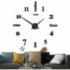 Orologio Da Parete 3D Fai-da-te Senza Cornice XXL Adesivi Per Specchi Muti Decorazione Scolastica Per Ufficio A Casa (2 Anni Di Garanzia) (Nero-14)