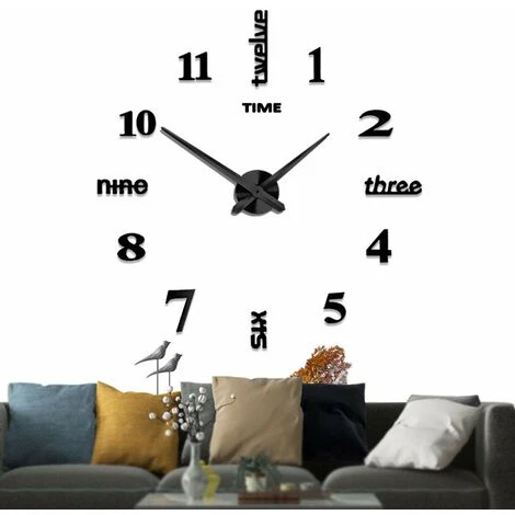 Orologio Da Parete 3D Fai-da-te Senza Cornice XXL Adesivi Per Specchi Muti Decorazione Scolastica Per Ufficio A Casa (2 Anni Di Garanzia) (Nero-14) 3 Orologio Da Parete 3D Fai-da-te Senza Cornice XXL Adesivi Per Specchi Muti Decorazione Scolastica Per Ufficio A Casa (2 Anni Di Garanzia) (Nero-14)