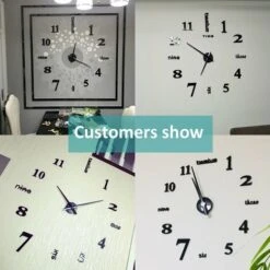 Orologio Da Parete 3D Fai-da-te Senza Cornice XXL Adesivi Per Specchi Muti Decorazione Scolastica Per Ufficio A Casa (2 Anni Di Garanzia) (Nero-14) 9 Orologio Da Parete 3D Fai-da-te Senza Cornice XXL Adesivi Per Specchi Muti Decorazione Scolastica Per Ufficio A Casa (2 Anni Di Garanzia) (Nero-14) -Armonia Decor 36247980 3