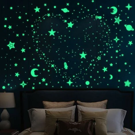 SOEKAVIA Leuchtsticker Adesivi Murali Autoadesivi Con Stelle Luminose, 508 Pezzi Di Stelle Luminose Punti E Decalcomanie Da Parete Luna Decalcomanie Da Parete Fai Da Te Per Ragazzi, Ragazze, Camerette 6 SOEKAVIA Leuchtsticker Adesivi Murali Autoadesivi Con Stelle Luminose, 508 Pezzi Di Stelle Luminose Punti E Decalcomanie Da Parete Luna Decalcomanie Da Parete Fai Da Te Per Ragazzi, Ragazze, Camerette - immagine 4