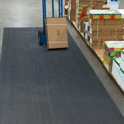 Zerbino Gomma Tappeto Isolante Antiurto Antiscivolo Copri Pavimento Varie Misure Nero Rigato Gomma - 120x20 Cm -Armonia Decor 36418554 4