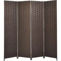 COSTWAY Paravento Da Interno A 4 Pannelli, Separé Divisorio Interno Pieghevole, Pannelli Divisori Per Interni Con Struttura Solida In Legno Per Camera Da Letto, Ufficio E Hotel, 180 X 186 Cm