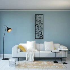 Decorazione In Metallo Albero - Natura - Wall Art, Muro - Da Soggiorno, Camera - Nero In Metallo, 40 X 0,15 X 115 Cm -Armonia Decor 36605465 3