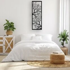 Decorazione In Metallo Albero - Natura - Wall Art, Muro - Da Soggiorno, Camera - Nero In Metallo, 40 X 0,15 X 115 Cm -Armonia Decor 36605465 5