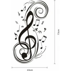SOEKAVIA Adesivi Murali Creativi Adesivi Murali Per La Decorazione Della Casa Adesivi Murali Per Soggiorno Design Camera Da Letto Decorazioni Fai Da Te Adesivi In ​​PVC Note Musicali Adesivo 73 43 Cm -Armonia Decor 36735029 2