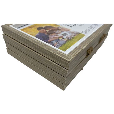 Cornice Portafoto In Legno Quadretti Per 4 Fotografie Da Parete A Sospensione Per Foto 15x20 Cm Legno Scuro 5 Cornice Portafoto In Legno Quadretti Per 4 Fotografie Da Parete A Sospensione Per Foto 15x20 Cm Legno Scuro - immagine 3