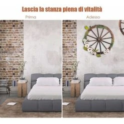 2 Ruote In Legno, Ruota Decorativa Da Giardino, Casa Decorazione,Marrone 76x76x3,5 Cm -Armonia Decor 37329610 5