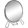 Specchio Cosmetico Da Trucco Con Zoom Di Ingrandimento Portatile Per Barba Rasatura Girevole Da Tavolo ø 17 Cm In Acciaio Cromato -Armonia Decor 37768208 1