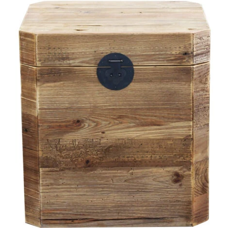 Baule In Legno Di Pino Riciclato Di Design Moderno In Legno Invecchiato Pezzo Unico Cm 52x48x55 H 5 Baule In Legno Di Pino Riciclato Di Design Moderno In Legno Invecchiato Pezzo Unico Cm 52x48x55 H - immagine 3