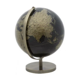 Dmora Mappamondo Decorativo, In Materiale Plastico, Con Base In Metallo, Colore Nero, Misure 25 X 34 X 25 Cm, Con Imballo Rinforzato -Armonia Decor 38270103 3