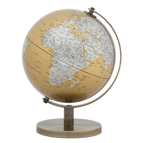 Dmora Mappamondo Decorativo, Metallo E Plastica, Colore Oro, Misure: 20 X 20 X 28 Cm, Con Imballo Rinforzato 3 Dmora Mappamondo Decorativo, Metallo E Plastica, Colore Oro, Misure: 20 X 20 X 28 Cm, Con Imballo Rinforzato