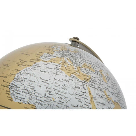 Dmora Mappamondo Decorativo, Metallo E Plastica, Colore Oro, Misure: 20 X 20 X 28 Cm, Con Imballo Rinforzato 7 Dmora Mappamondo Decorativo, Metallo E Plastica, Colore Oro, Misure: 20 X 20 X 28 Cm, Con Imballo Rinforzato - immagine 5
