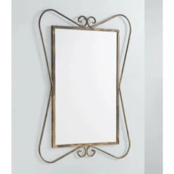 Specchio Da Parete In Ferro Battuto Colori Ferro: Arancio Rame