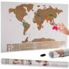 Poster Mappamondo Da Grattare Con Bandiere Cartina Mappa Del Mondo 80x60 Bianco