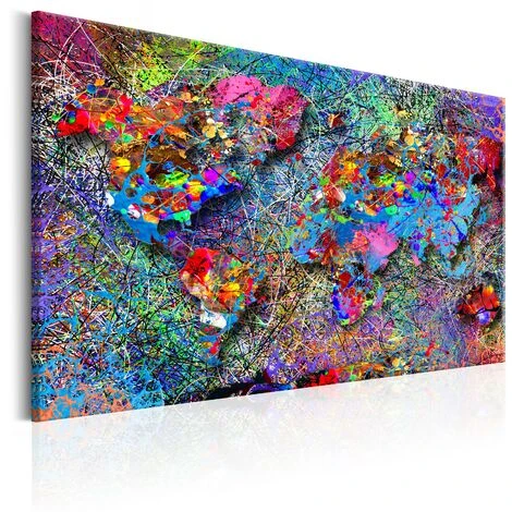 Quadro - Mappa Jackson Pollock Ispirazione - 120x80 3 Quadro - Mappa Jackson Pollock Ispirazione - 120x80