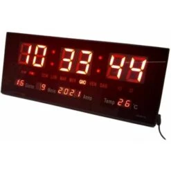 Orologio Digitale Da Parete Muro A Led Datario Sveglia Temperatura Jh3615