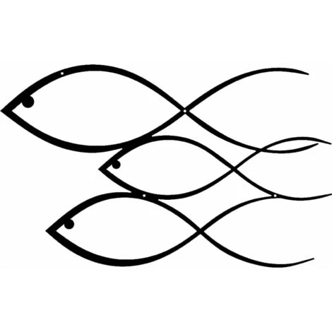 Decorazione Da Parete Pesci 50x30 Cm In Acciaio Nero Homemania 3 Decorazione Da Parete Pesci 50x30 Cm In Acciaio Nero Homemania