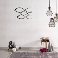 Decorazione Da Parete Pesci 50x30 Cm In Acciaio Nero Homemania 10 Decorazione Da Parete Pesci 50x30 Cm In Acciaio Nero Homemania -Armonia Decor 40112115 4