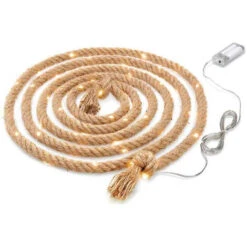 Corda In Canapa A Led Catena Country Luminosa A Luce Calda 3000k Decorazioni Bar Ristoranti 2 Metri 20 Led