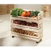 CARRELLO PORTAFRUTTA IN LEGNO DI PINO CON RUOTE 80X79X30CM -Armonia Decor 40884846 1
