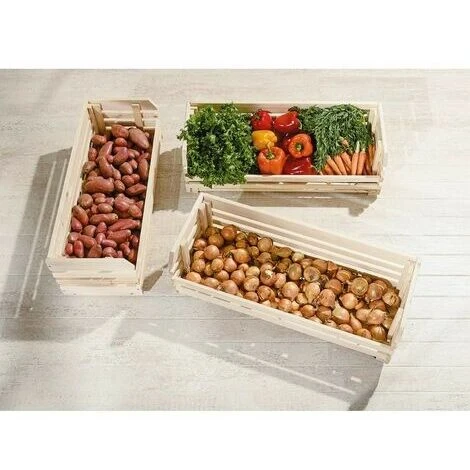 CARRELLO PORTAFRUTTA IN LEGNO DI PINO CON RUOTE 80X79X30CM 4 CARRELLO PORTAFRUTTA IN LEGNO DI PINO CON RUOTE 80X79X30CM - immagine 2