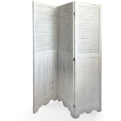 PARAVENTO SHABBY 3 ANTE BIANCO