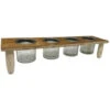 Portacandele Con Base In Legno Con 4 Vasi In Vetro Sile Rustico Porta Candela Candeliere Da Tavolo -Armonia Decor 41283193 1