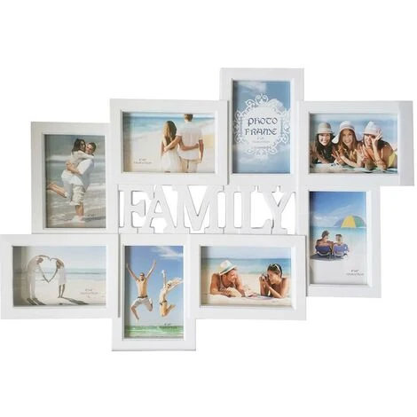 Cornice Portafoto Da Parete Con 8 Porta Foto 10x15 E Scritta Family Bianco 3 Cornice Portafoto Da Parete Con 8 Porta Foto 10x15 E Scritta Family Bianco