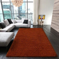 Tappeto Shaggy A Pelo Lungo Antiscivolo Moderno Per Salotto Camera Soggiorno In Diversi Colori E Misure, Colore Intenso E Brillante, 40 X 60 Cm, Terracotta -Armonia Decor 41949124 2