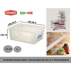 STORAGE VISUAL BOX L CM.36,5X25,5X14h LT.10 TRASP.