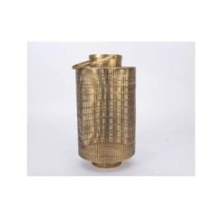 Decoris LANTERNA A CILINDRO IN FERRO ORO 51CM TRAFORATA