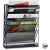 Relaxdays Porta-riviste Da Muro, Depliant Da Parete A4 Espositore Brochure Stand Per Giornali HLP: 40 X 32 X 10 Cm, Nero -Armonia Decor 42490732 1
