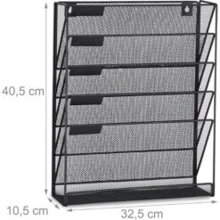 Relaxdays Porta-riviste Da Muro, Depliant Da Parete A4 Espositore Brochure Stand Per Giornali HLP: 40 X 32 X 10 Cm, Nero -Armonia Decor 42490732 4