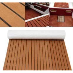 1200x2400mm 5mm Di Spessore EVA Foam Faux Teak Sheet Boat Yacht Tappetino In Teak Sintetico