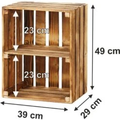 GrandBox Cassetta Legno Fiammato 50x40x30 Con Pavimento Casse Per Vino:Set Di 1 -Armonia Decor 44130995 2