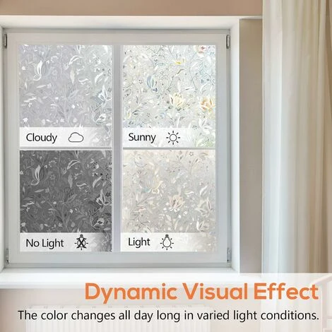 SOEKAVIA Pellicola Per Vetri Autoadesiva Statica 3D Con Motivo Floreale, Pellicola Oscurante Per Vetri Oscurati, Pellicola Per Vetri Per Porte In Vetro, Pellicola Protettiva Per Schermi Solari UV Deco 7 SOEKAVIA Pellicola Per Vetri Autoadesiva Statica 3D Con Motivo Floreale, Pellicola Oscurante Per Vetri Oscurati, Pellicola Per Vetri Per Porte In Vetro, Pellicola Protettiva Per Schermi Solari UV Deco - immagine 5