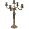 Candelabro Antichizzato Brunito 5 Fuochi Braccia Candeliere Portacandele Laryn - Altezza: 52 Cm -Armonia Decor 46469652 1