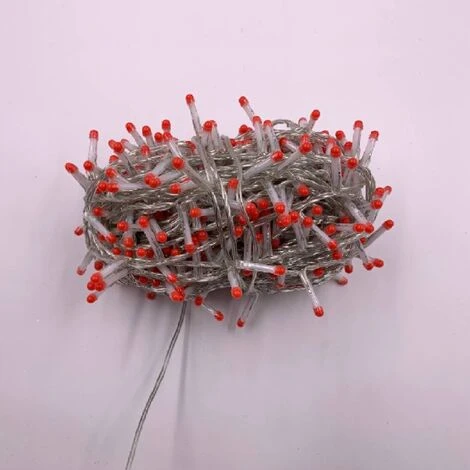 Luccika Home Stringa Luminosa Catena Serie Di Luci Per Albero Di Natale Luminosita' 360o Cavo Trasparente 15 Mt Con 300 Led Rosso Con 8 Giochi Di Luce E Memoria Per Uso Esterno Interno Rosso 15 Metri 5 Luccika Home Stringa Luminosa Catena Serie Di Luci Per Albero Di Natale Luminosita' 360o Cavo Trasparente 15 Mt Con 300 Led Rosso Con 8 Giochi Di Luce E Memoria Per Uso Esterno Interno Rosso 15 Metri - immagine 3